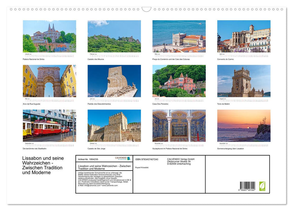 Lissabon und seine Wahrzeichen - Zwischen Tradition und Moderne (CALVENDO Wandkalender 2026)