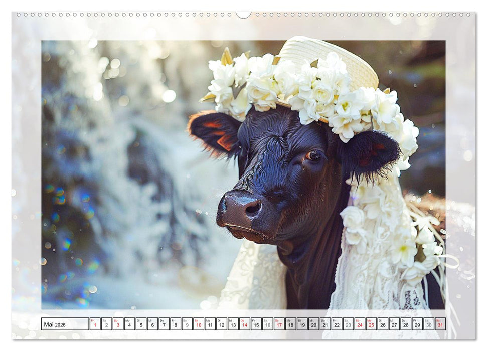 Haute Kuh-ture für das Rind von Welt! Modische Kühe voll im Trend (CALVENDO Premium Wandkalender 2026)