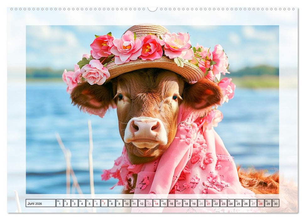 Haute Kuh-ture für das Rind von Welt! Modische Kühe voll im Trend (CALVENDO Premium Wandkalender 2026)