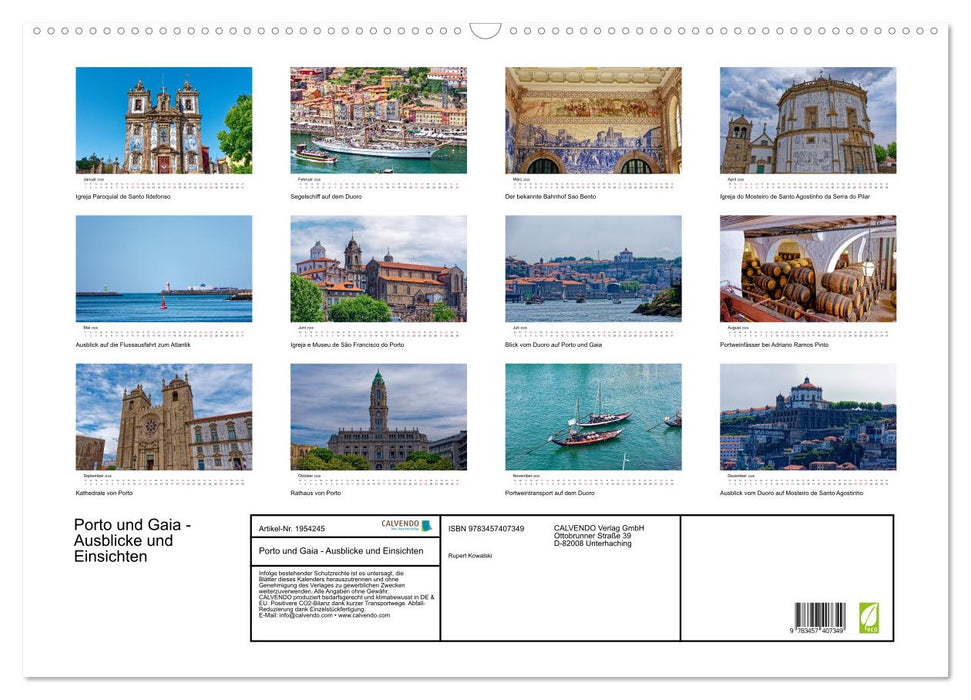 Porto und Gaia - Ausblicke und Einsichten (CALVENDO Wandkalender 2026)