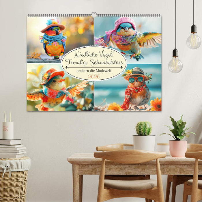 Niedliche Vögel! Trendige Schnabelstars erobern die Modewelt (CALVENDO Wandkalender 2026)