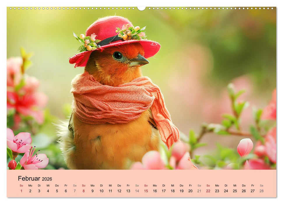Niedliche Vögel! Trendige Schnabelstars erobern die Modewelt (CALVENDO Wandkalender 2026)