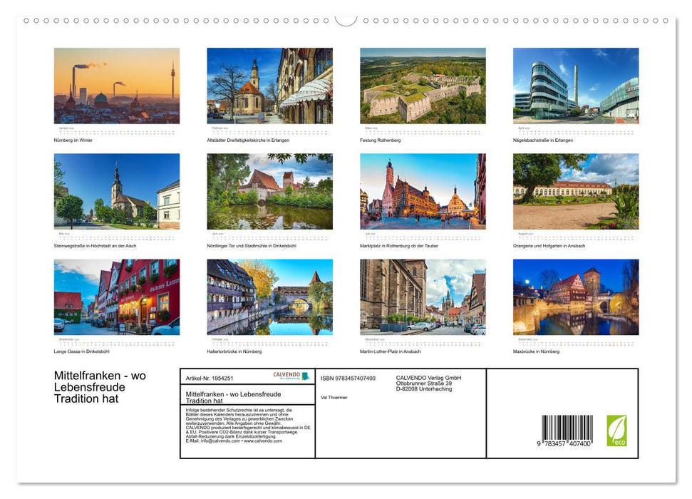 Mittelfranken - wo Lebensfreude Tradition hat (CALVENDO Premium Wandkalender 2026)