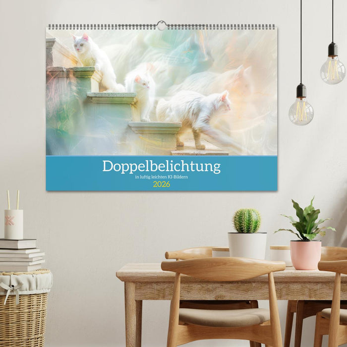 Doppelbelichtung in luftig leichten KI-Bildern (CALVENDO Wandkalender 2026)