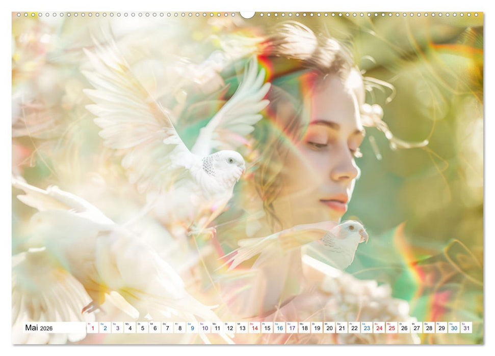 Doppelbelichtung in luftig leichten KI-Bildern (CALVENDO Wandkalender 2026)