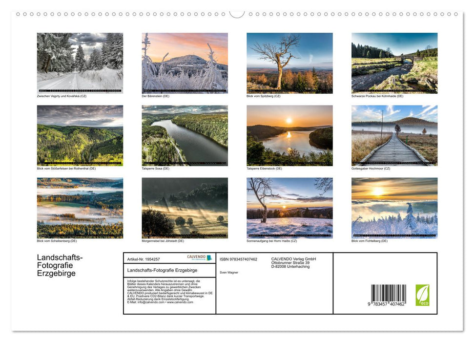 Landschafts-Fotografie Erzgebirge (CALVENDO Premium Wandkalender 2026)