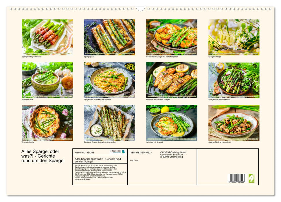 Alles Spargel oder was?! - Gerichte rund um den Spargel (CALVENDO Wandkalender 2026)