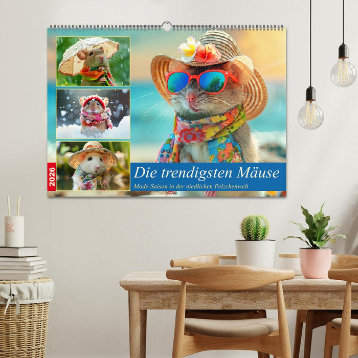 Die trendigsten Mäuse. Mode-Saison in der niedlichen Pelzchenwelt (CALVENDO Wandkalender 2026)