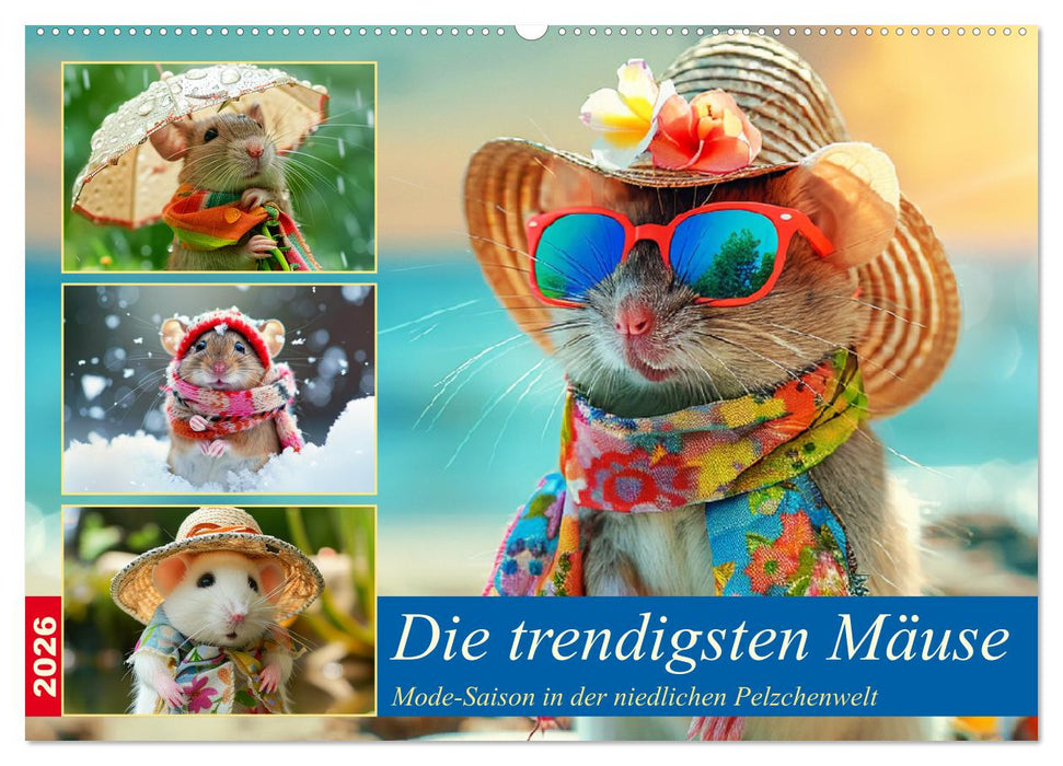 Die trendigsten Mäuse. Mode-Saison in der niedlichen Pelzchenwelt (CALVENDO Wandkalender 2026)