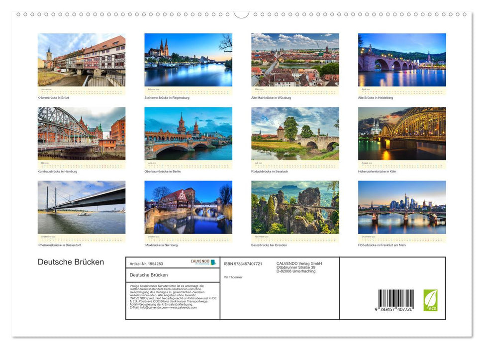 Deutsche Brücken (CALVENDO Premium Wandkalender 2026)