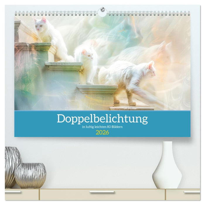 Doppelbelichtung in luftig leichten KI-Bildern (CALVENDO Premium Wandkalender 2026)