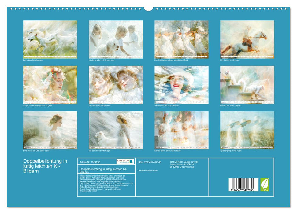 Doppelbelichtung in luftig leichten KI-Bildern (CALVENDO Premium Wandkalender 2026)