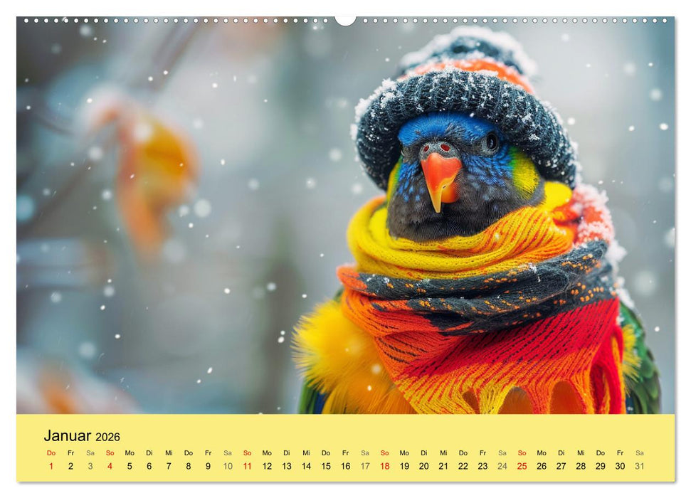 Niedliche Vögel! Trendige Schnabelstars erobern die Modewelt (CALVENDO Premium Wandkalender 2026)