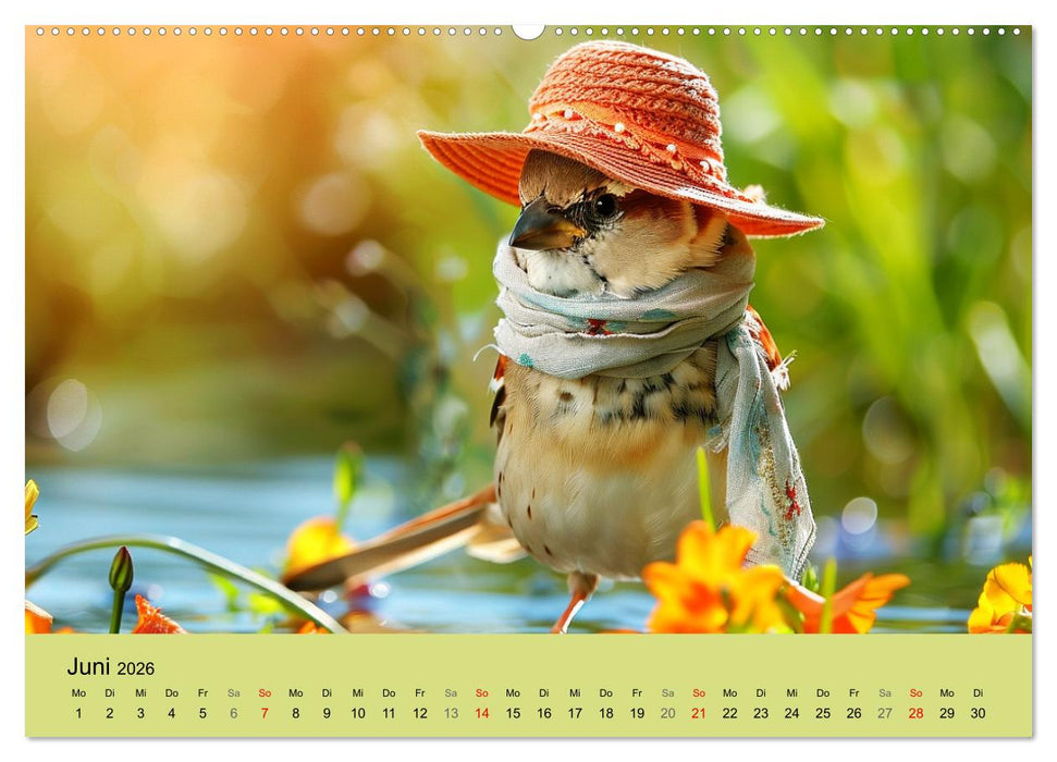 Niedliche Vögel! Trendige Schnabelstars erobern die Modewelt (CALVENDO Premium Wandkalender 2026)