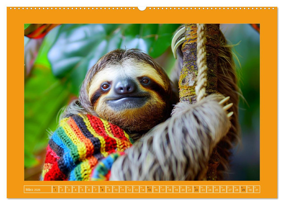 Supermodel Faultier. Professionelles Fotoshooting im Urwald (CALVENDO Wandkalender 2026)