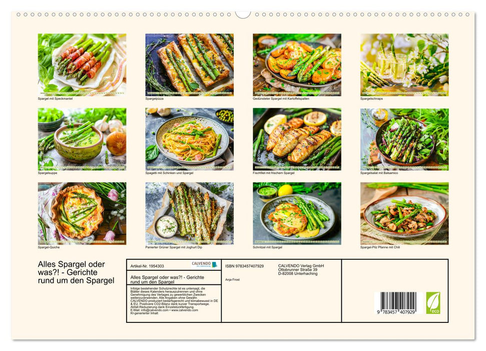 Alles Spargel oder was?! - Gerichte rund um den Spargel (CALVENDO Premium Wandkalender 2026)