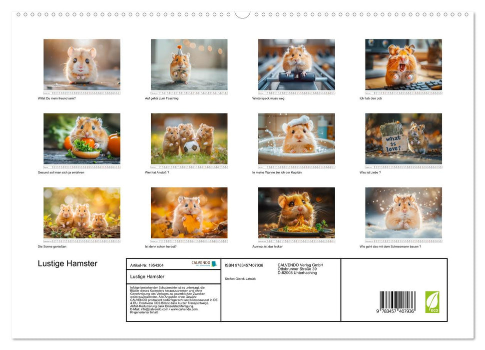Lustige Hamster (CALVENDO Premium Wandkalender 2026)