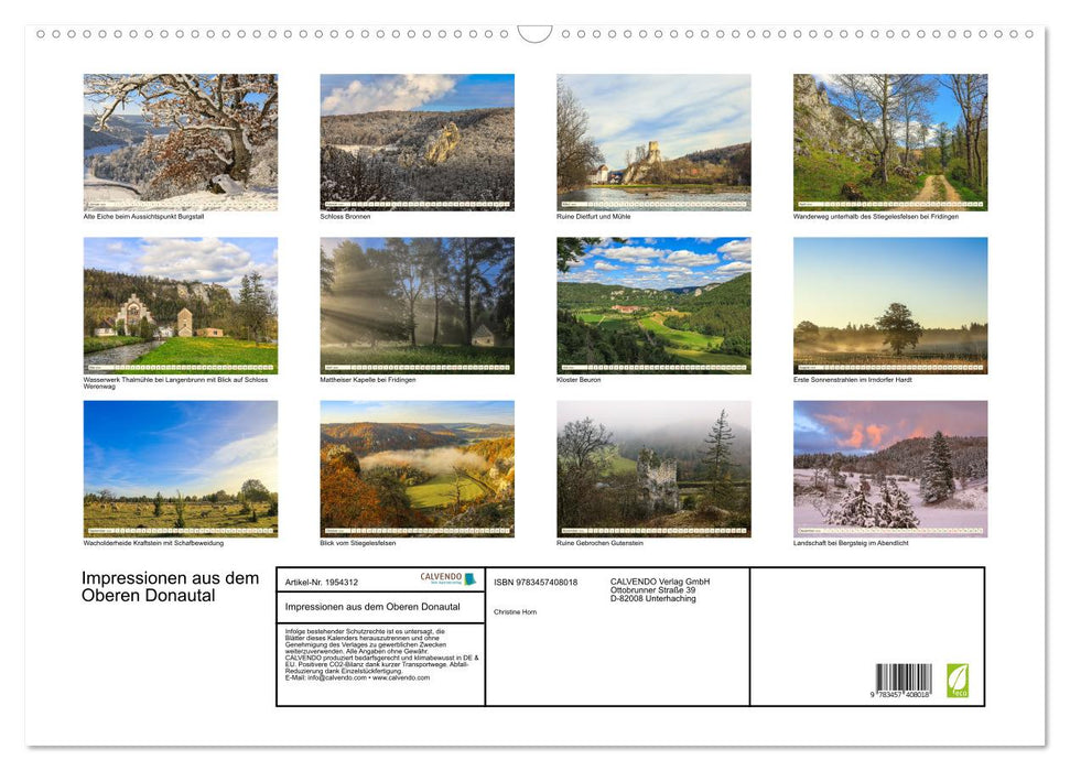 Impressionen aus dem Oberen Donautal (CALVENDO Wandkalender 2026)