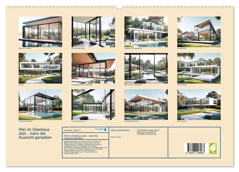 Wer im Glashaus sitzt... kann die Aussicht genießen (CALVENDO Premium Wandkalender 2026)