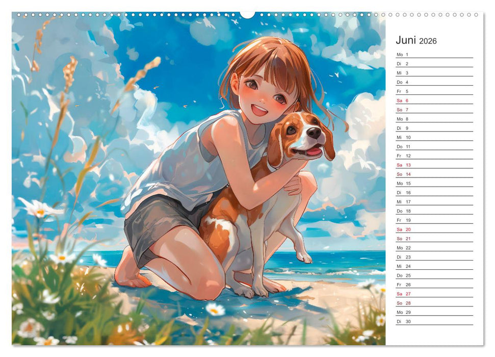 Anime-Freunde - Terminplaner mit niedlichen Tierfreundschaften (CALVENDO Wandkalender 2026)