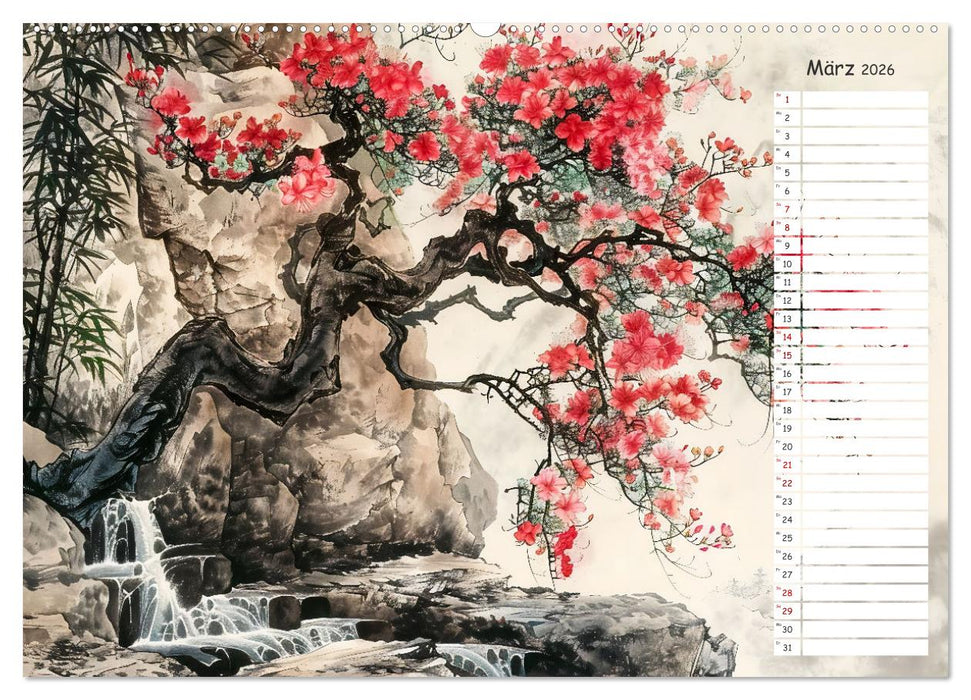 Chinas Harmonie - Terminplaner mit Landschaften und Symbolen (CALVENDO Wandkalender 2026)