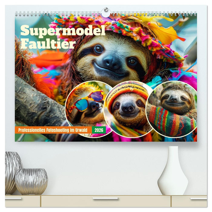 Supermodel Faultier. Professionelles Fotoshooting im Urwald (CALVENDO Premium Wandkalender 2026)