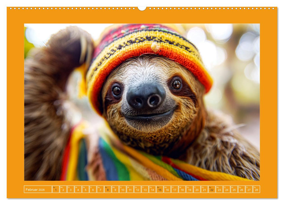 Supermodel Faultier. Professionelles Fotoshooting im Urwald (CALVENDO Premium Wandkalender 2026)