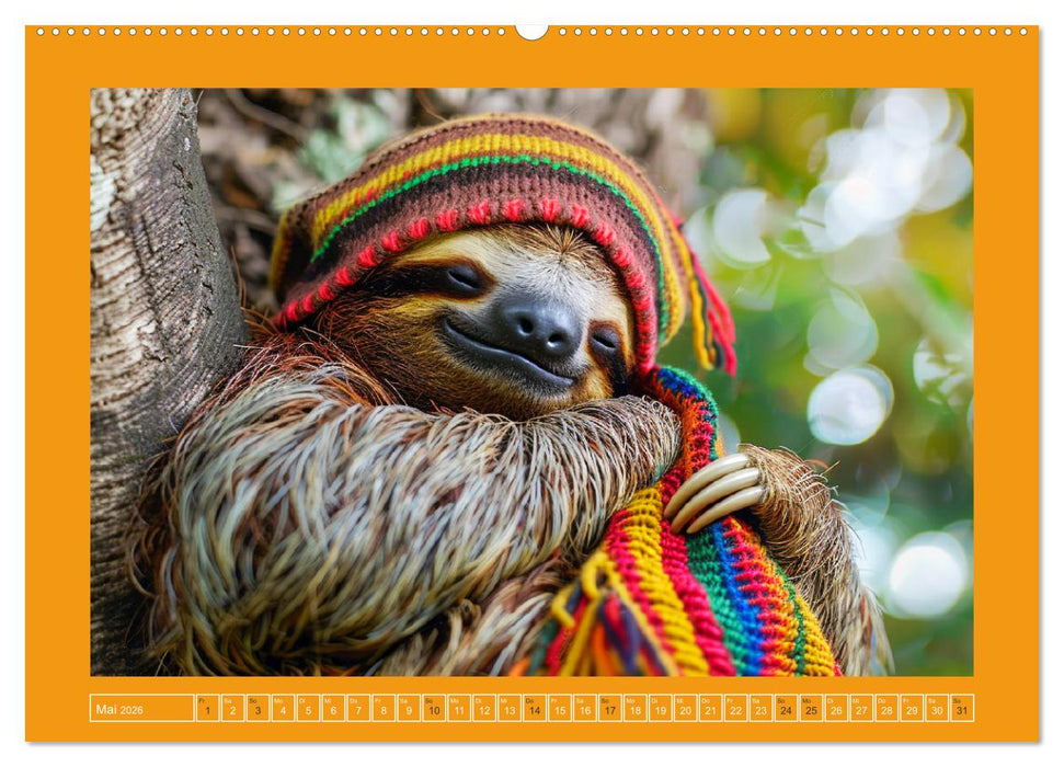 Supermodel Faultier. Professionelles Fotoshooting im Urwald (CALVENDO Premium Wandkalender 2026)