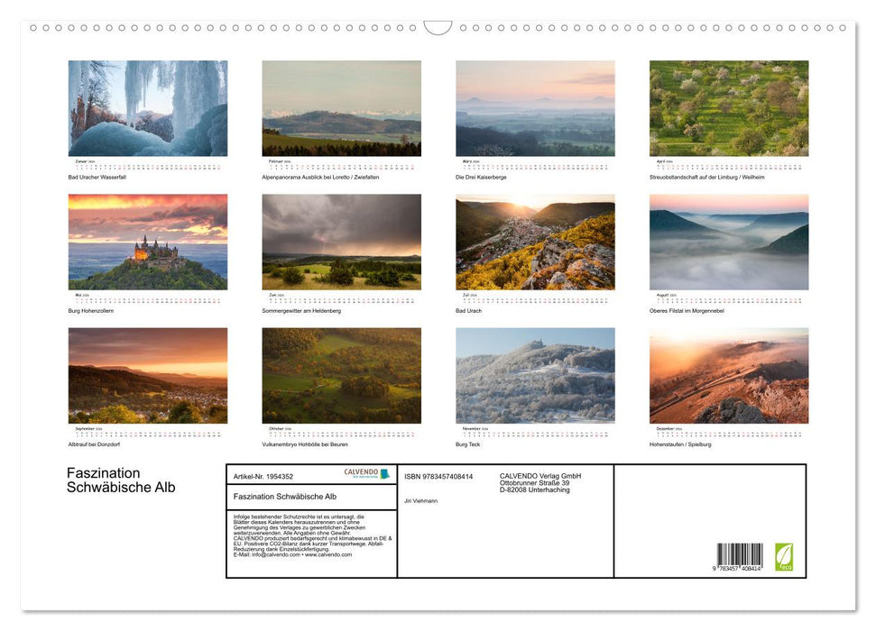 Faszination Schwäbische Alb (CALVENDO Wandkalender 2026)