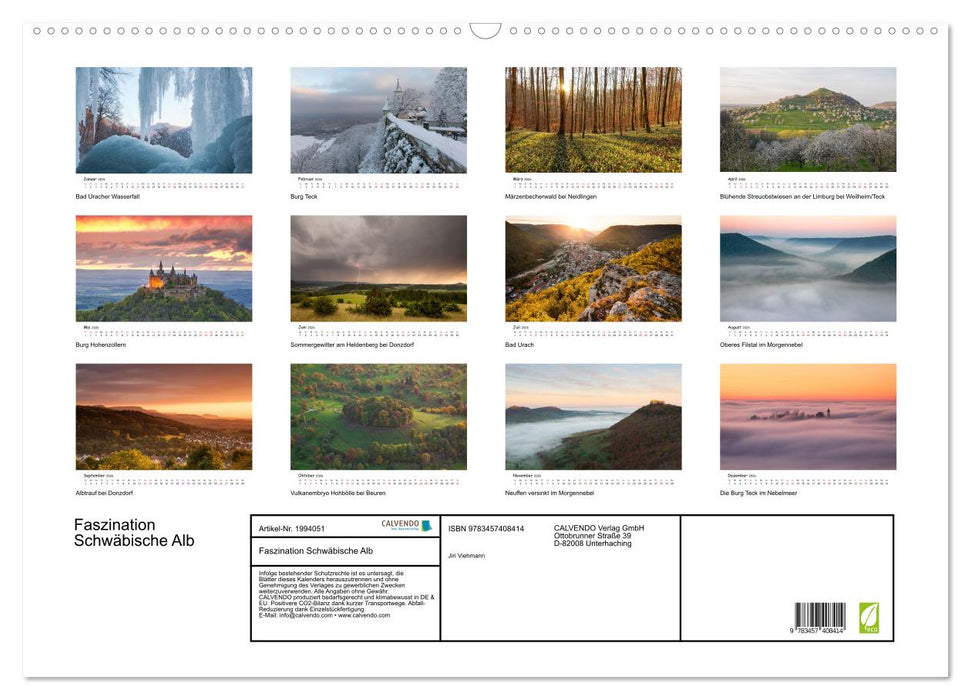 Faszination Schwäbische Alb (CALVENDO Wandkalender 2026)