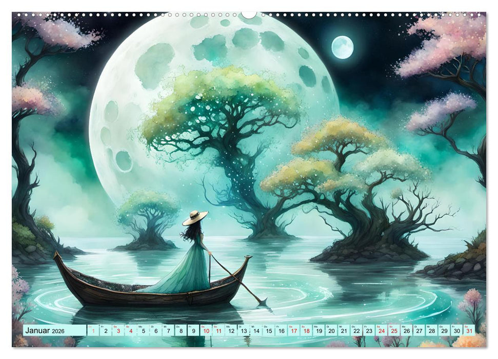 Naturzauberinnen im Mondschein (CALVENDO Wandkalender 2026)