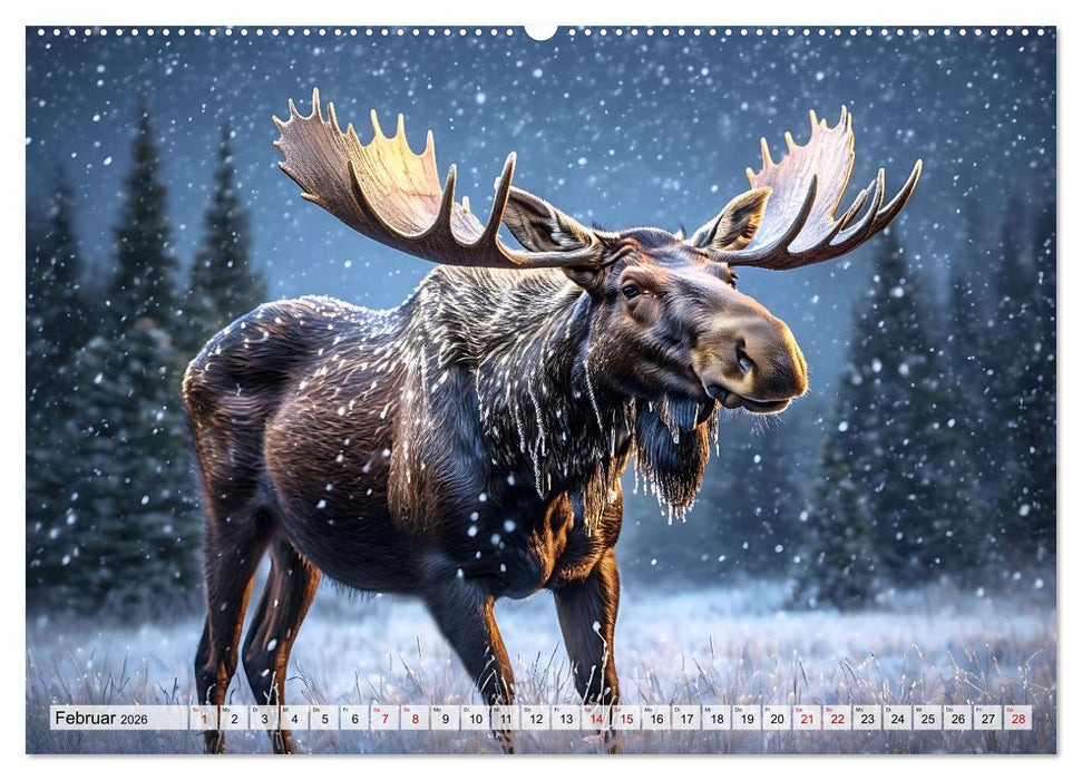 Im magischen Reich der Elche (CALVENDO Premium Wandkalender 2026)