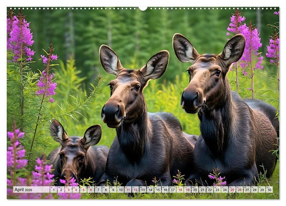 Im magischen Reich der Elche (CALVENDO Premium Wandkalender 2026)