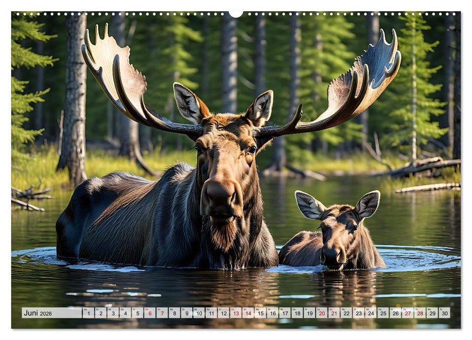 Im magischen Reich der Elche (CALVENDO Premium Wandkalender 2026)