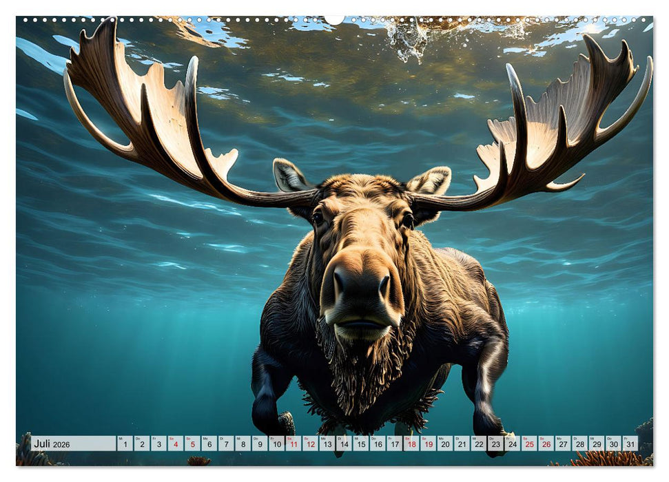 Im magischen Reich der Elche (CALVENDO Premium Wandkalender 2026)