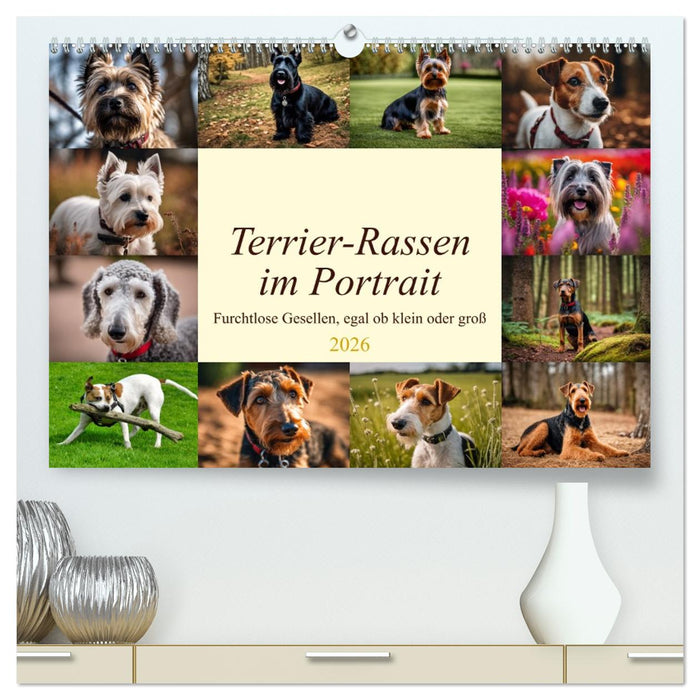 Terrier-Rassen im Portrait (CALVENDO Premium Wandkalender 2026)