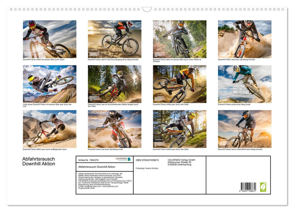 Abfahrtsrausch Downhill Aktion (CALVENDO Wandkalender 2026)
