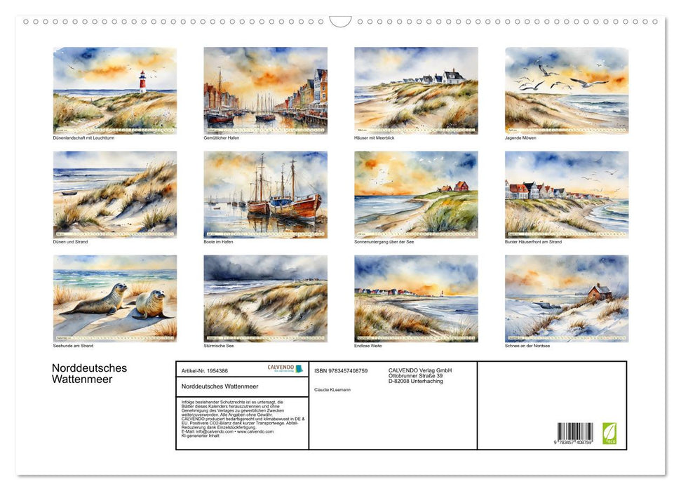 Norddeutsches Wattenmeer (CALVENDO Wandkalender 2026)