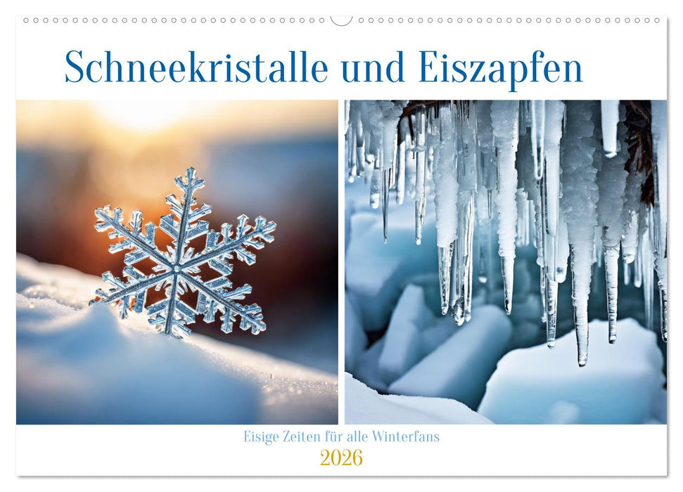 Schneekristalle und Eiszapfen Eisige Zeiten für alle Winterfans (CALVENDO Wandkalender 2026)