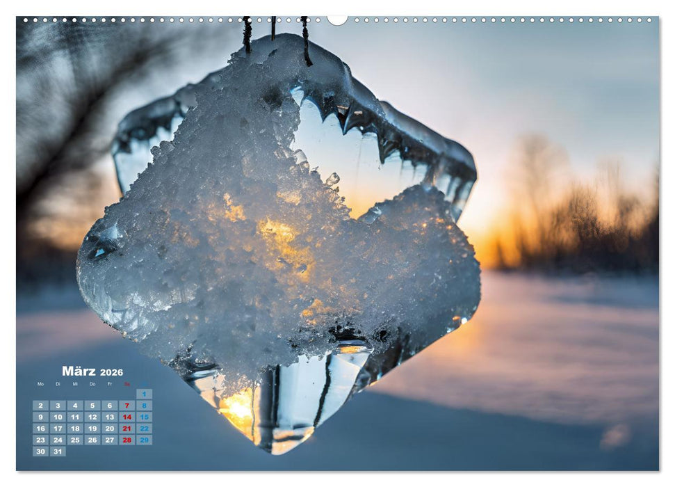Schneekristalle und Eiszapfen Eisige Zeiten für alle Winterfans (CALVENDO Wandkalender 2026)