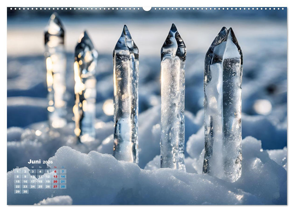 Schneekristalle und Eiszapfen Eisige Zeiten für alle Winterfans (CALVENDO Wandkalender 2026)