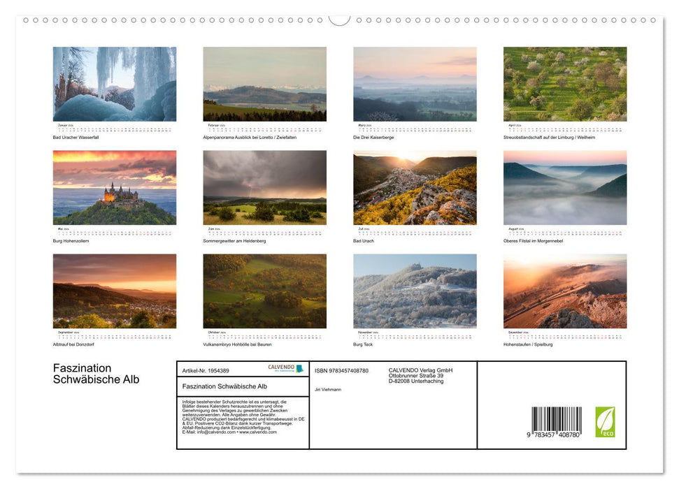 Faszination Schwäbische Alb (CALVENDO Premium Wandkalender 2026)