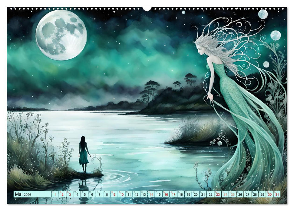 Naturzauberinnen im Mondschein (CALVENDO Premium Wandkalender 2026)
