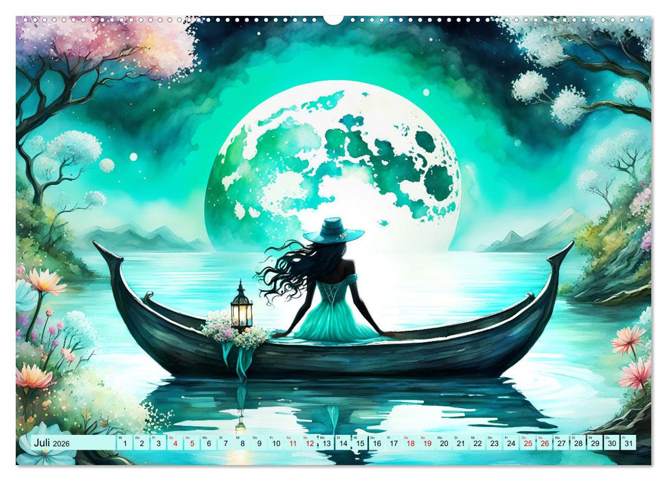 Naturzauberinnen im Mondschein (CALVENDO Premium Wandkalender 2026)