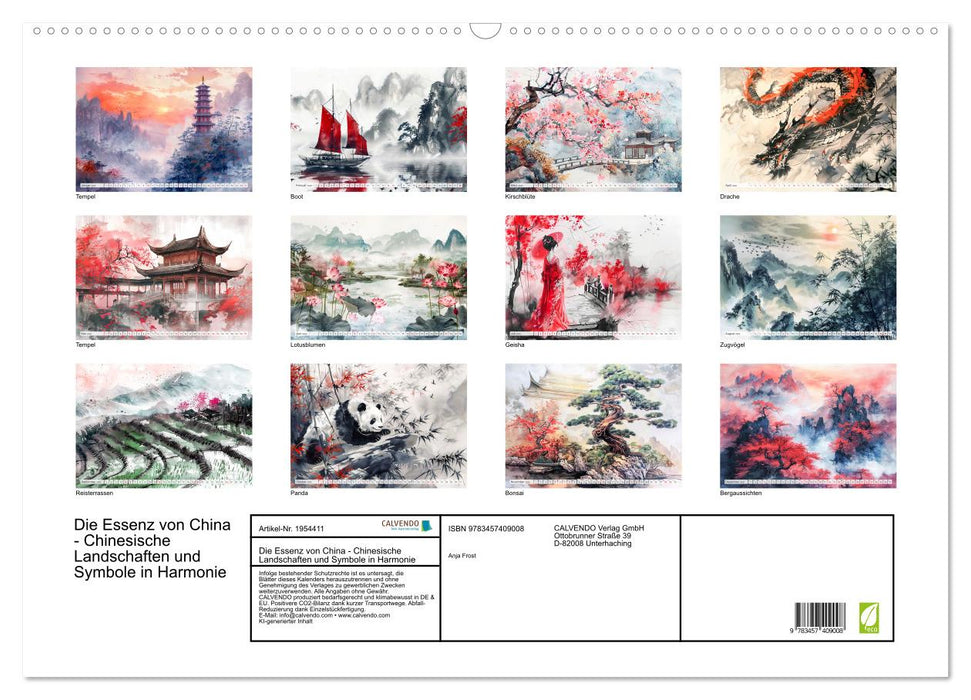 Die Essenz von China - Chinesische Landschaften und Symbole in Harmonie (CALVENDO Wandkalender 2026)