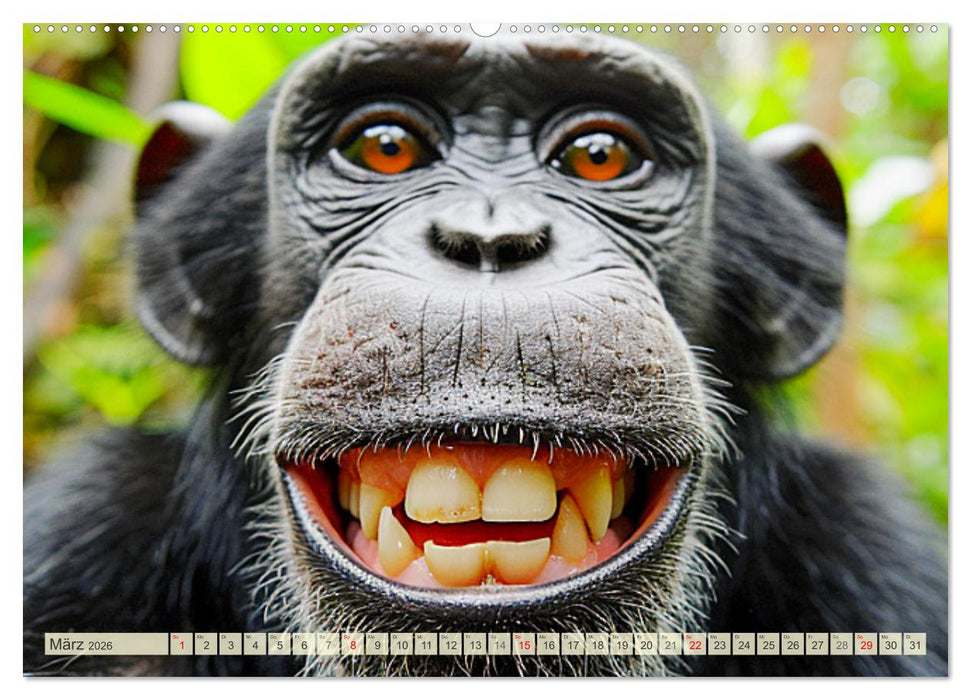 Affige Selfies. Tierisch witziges aus dem Dschungel (CALVENDO Premium Wandkalender 2026)