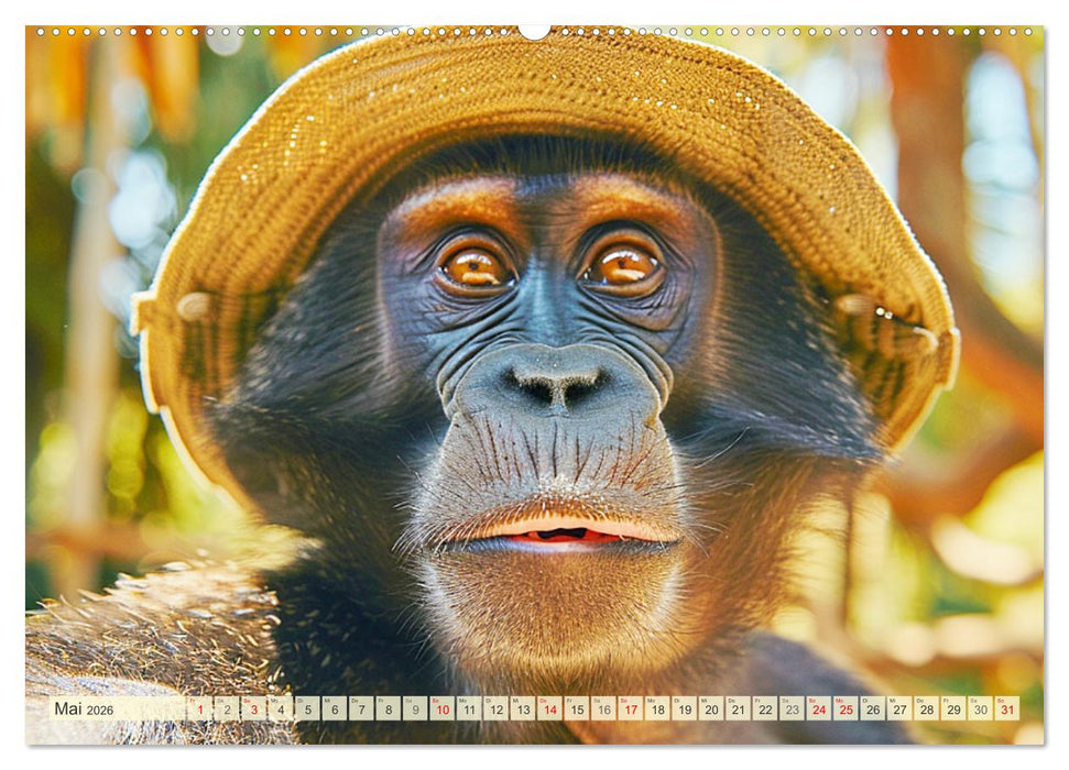 Affige Selfies. Tierisch witziges aus dem Dschungel (CALVENDO Premium Wandkalender 2026)