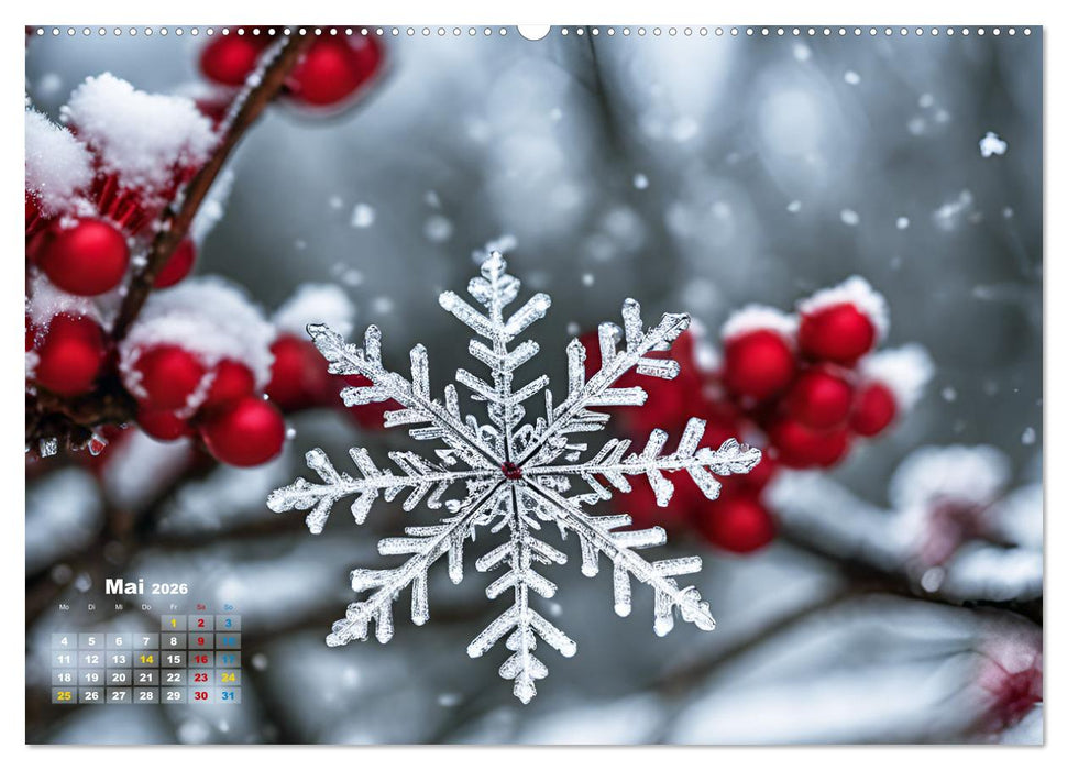 Schneekristalle und Eiszapfen Eisige Zeiten für alle Winterfans (CALVENDO Premium Wandkalender 2026)