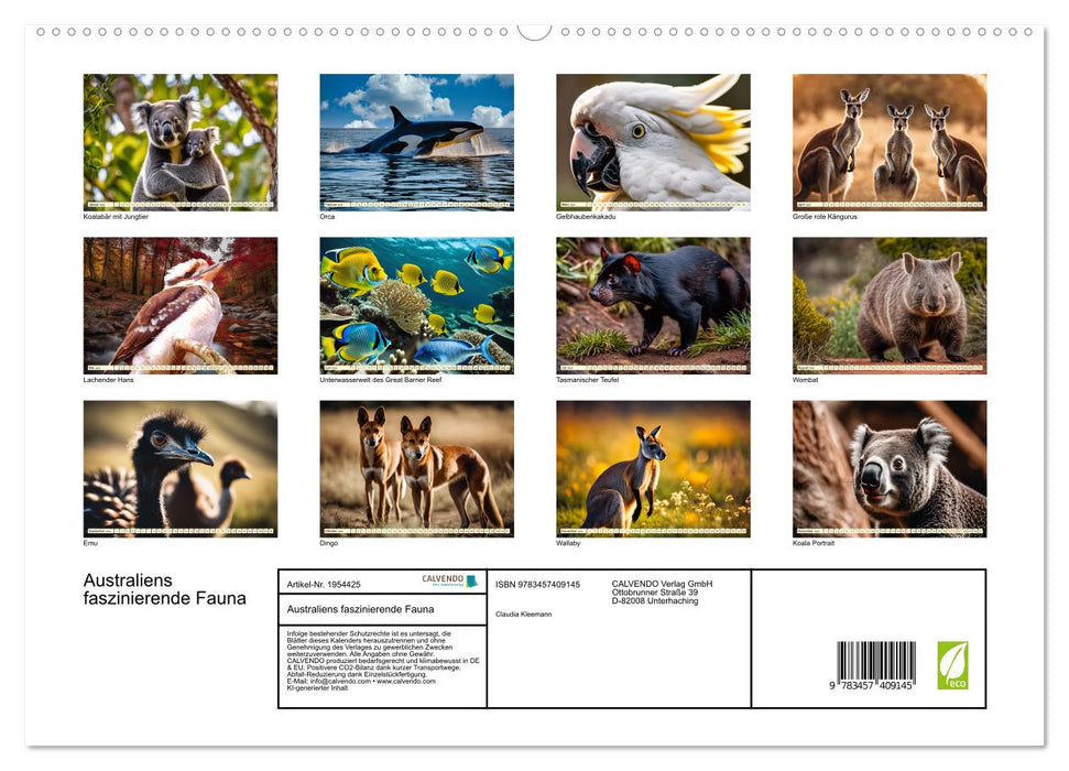 Australiens faszinierende Fauna (CALVENDO Premium Wandkalender 2026)