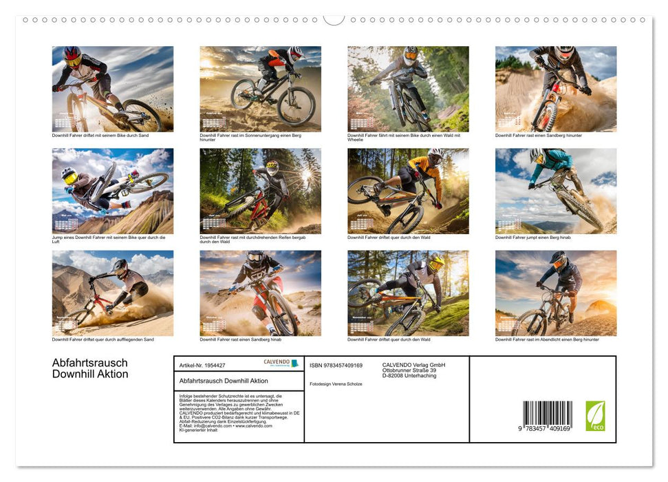 Abfahrtsrausch Downhill Aktion (CALVENDO Premium Wandkalender 2026)